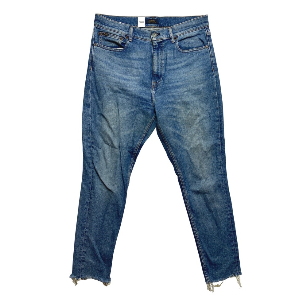 Polo Ralph Lauren Jeans Womens 32R Blue Slim Tapered Raw Frayed Hem